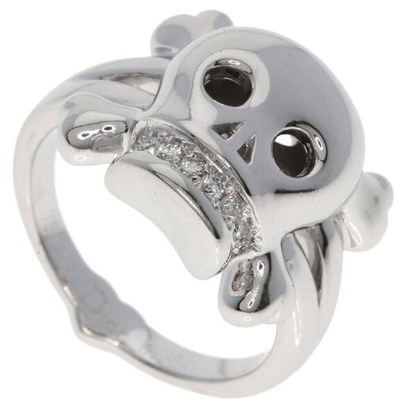 Dior Jewelry - DIOR Tete De Mall Skull Diamond #55 Ring 18K White Gold Women's